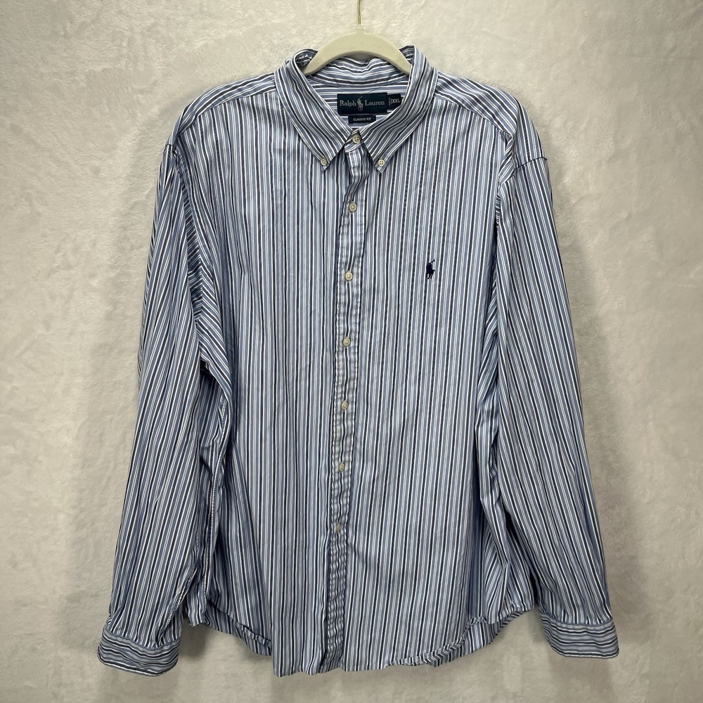 Ralph Lauren Classic Fit Long Sleeve Button Down Shirt Mens XXL Striped